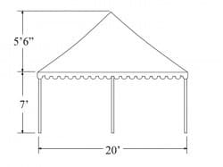 20x40 Pole Tent White