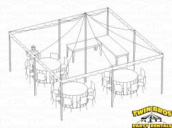20x20 Pole Tent White