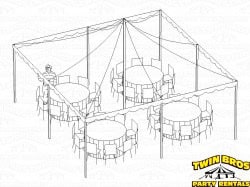 20x20 Pole Tent White