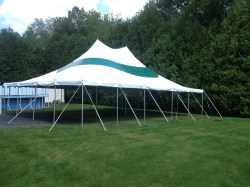 30x40 Pole Tent Green Stripe