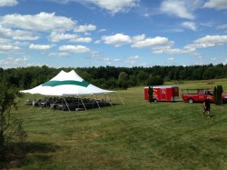 30x40 Pole Tent Green Stripe