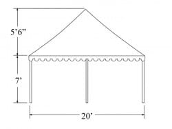 20x40 Pole Tent White