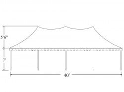 20x40 Pole Tent White