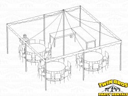 20x20 Pole Tent White