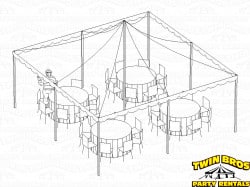 20x20 Pole Tent White
