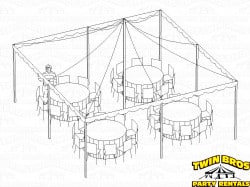 20x20 Pole Tent White