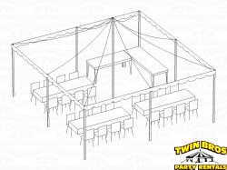20x20 Pole Tent White