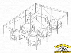 20x30 Pole Tent White